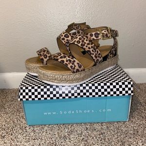 Cheetah Print Platform Sandal